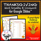 Thanksgiving Digital Word Scramble & Crossword Puzzles for