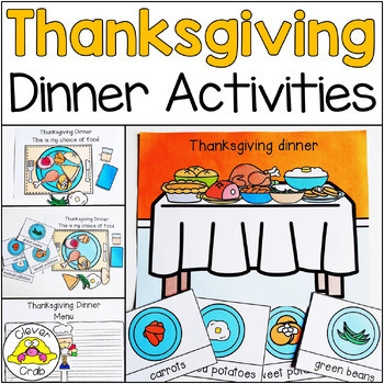 Preview of Thanksgiving Dinner Activities | Speak Write Cut and Paste