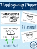 Thanksgiving Dinner Booklet! Interactive answers on each page!