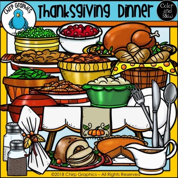 Thanksgiving Dinner Clip Art Set - Chirp Graphics by Chirp ...