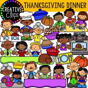 Preview of Thanksgiving Dinner Clipart {Thanksgiving Clipart}