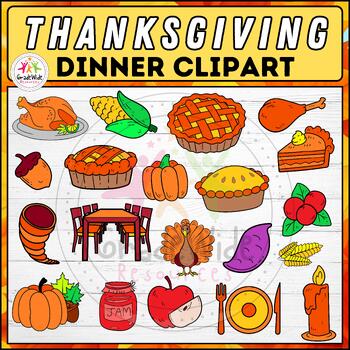 Preview of Thanksgiving Dinner Clipart - Thanksgiving Clip Art, Build a Thanksgiving Dinner