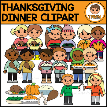 Thanksgiving Dinner Foods l Fall Clip Art l TWMM Clip Art by TWMM