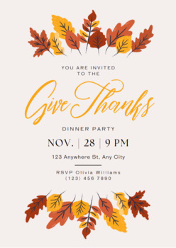 Thanksgiving dinner invitation Let's gather Thanksgiving -  Portugal