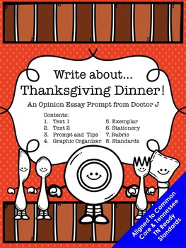 Preview of Thanksgiving Dinner Opinion Essay Fall Writing Prompt Common Core 3rd 4th 5th
