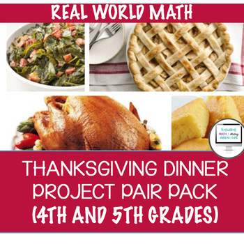 Preview of Thanksgiving Dinner Project PAIR PACK (4th and 5th Grade)