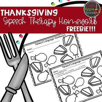 Preview of Thanksgiving Speech Therapy No Prep Freebie