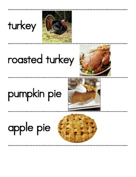 Preview of Thanksgiving Dinner Word & Picture Cards