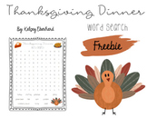 Thanksgiving Dinner Word Search