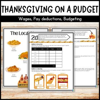 Preview of Thanksgiving Dinner on a Budget | High School Math | October and November