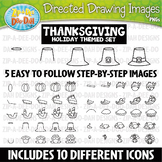 Thanksgiving Directed Drawing Images Clipart Set {Zip-A-De