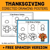 Thanksgiving Directed Drawing Posters + FREE Spanish