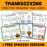 Thanksgiving Directed Drawing Task Card Activities + FREE Spanish