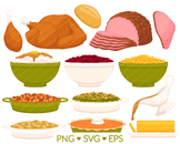 Thanksgiving Dish Clipart - SVG, PNG, EPS Images - Turkey 