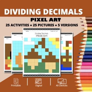 Preview of Thanksgiving: Dividing Decimals Pixel Art Activity