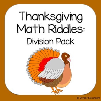 Preview of Thanksgiving Long Division Math Riddles