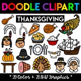 Thanksgiving Doodle Clipart Set