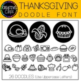 Thanksgiving Doodle FONT {Creative Clips Clipart}