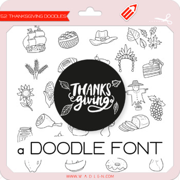 Preview of Thanksgiving Doodle Font - W Λ D L Ξ N