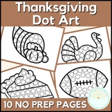 Thanksgiving Dot Art, November No Prep, Thanksgiving Dot M