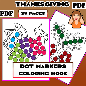 Preview of Thanksgiving Dot Marker Activity Book: Fun & Easy Coloring Pages -For Toddler