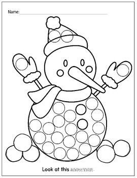 Winter Dot Marker Printables by The Mama Nest Shop | TPT