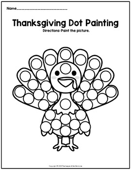 Thanksgiving Dot Painting Printable Worksheets by The Keeper of the ...