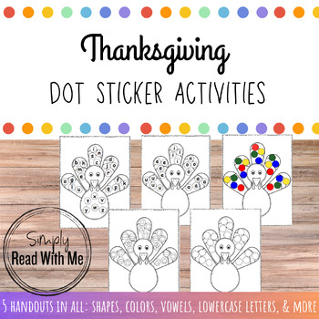 Preview of Thanksgiving Dot Sticker Activities
