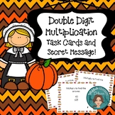 Thanksgiving Double Digit Multiplication Task Cards with S
