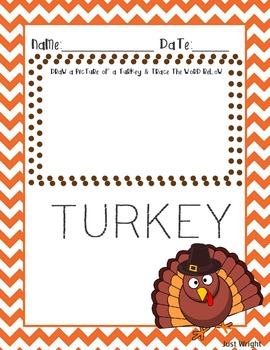 Preview of Thanksgiving Drawing/Tracing Printable