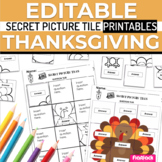 Thanksgiving EDITABLE Secret Mystery Picture Tile Template