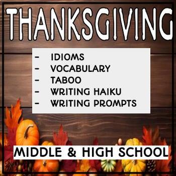 Preview of Thanksgiving ELA Bundle for Middle and High School