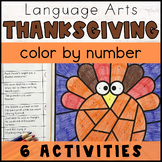 Thanksgiving ELA Color by Number Activity - Printable Colo