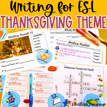 Preview of Thanksgiving ESL Writing Activities and Puzzles for Beginners