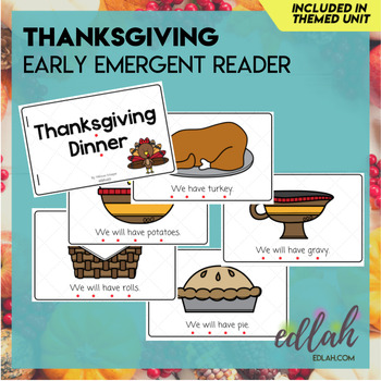 Preview of Thanksgiving Early Emergent Reader - Full Color Version