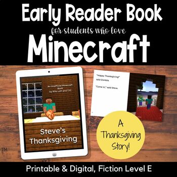 Preview of Thanksgiving Early Reader Book for Minecraft Fans - Seasonal Books