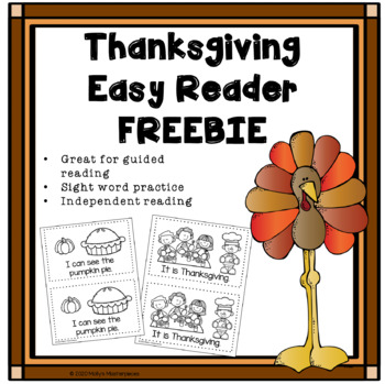 Preview of Thanksgiving Easy Reader FREEBIE