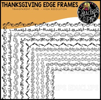 Preview of Thanksgiving Edge Frames Clip Art Set {Educlips Clipart}