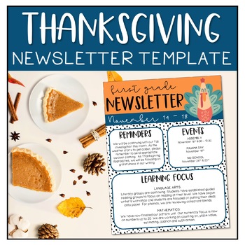 Preview of Thanksgiving Editable Classroom Newsletter | November