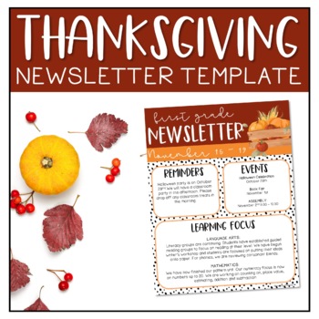 Preview of Thanksgiving Editable Newsletter