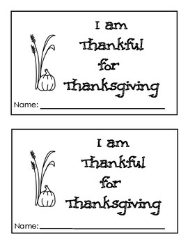 Preview of Thanksgiving Emergent Printable Book