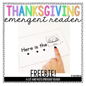 Preview of Thanksgiving Emergent Reader Freebie