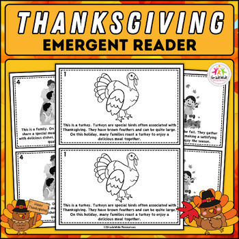 Preview of Thanksgiving Emergent Reader Mini Book | Fall Autumn November Thankful Learning