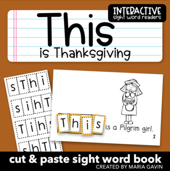 Preview of Thanksgiving Emergent Reader "This is Thanksgiving" Sight Word Book