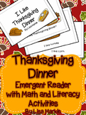 Thanksgiving Emergent Reader with Math and Literacy Activities