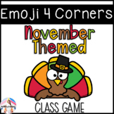 Thanksgiving Emoji 4 Corners-Class Game, Question of the D
