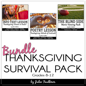 Preview of Thanksgiving Activities for Teens, Mini Unit, BUNDLE