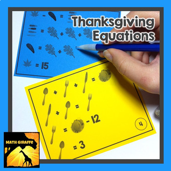Preview of Thanksgiving Equations | Fun Critical Thinking Algebra Puzzles for Fall Season