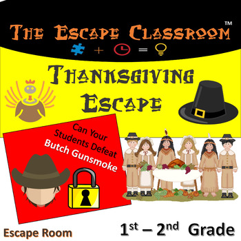Preview of Thanksgiving Escape Room (1-2 Grade) | The Escape Classroom