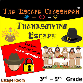 Preview of Thanksgiving Escape Room (3 - 5 Grade) | The Escape Classroom